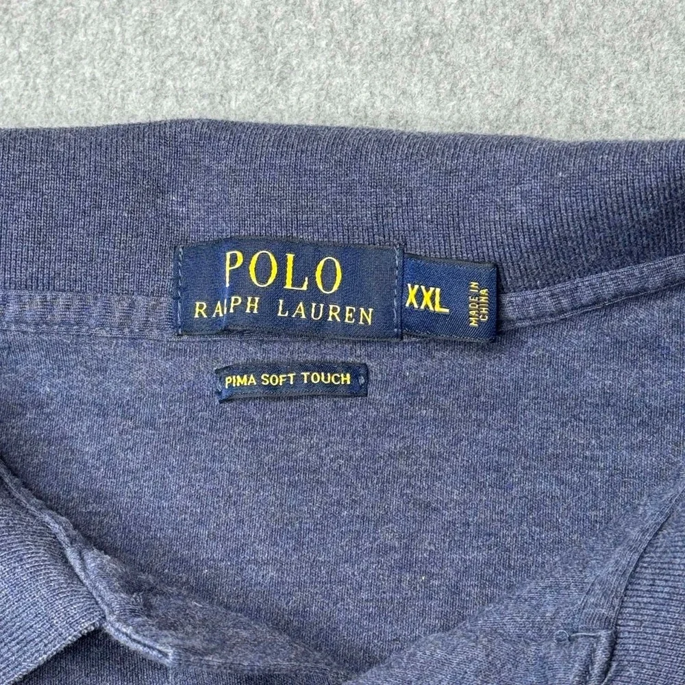 Polo Ralph Lauren‎ Mens Classic Soft Touch Long Sleeve Polo Shirt Blue Size XXL